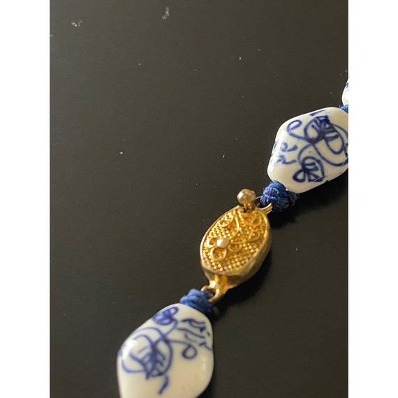 Vintage Chinese Large Porcelain Bead Necklace - image 3