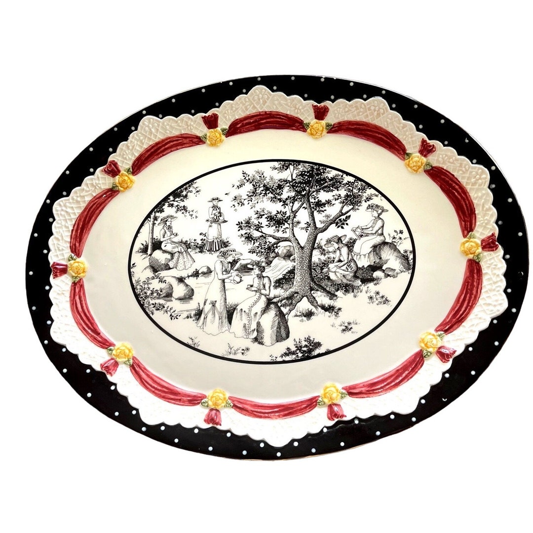 Toile Serving Platter, Meat Platter, Sandy Lynam Clough, Sandys Closet