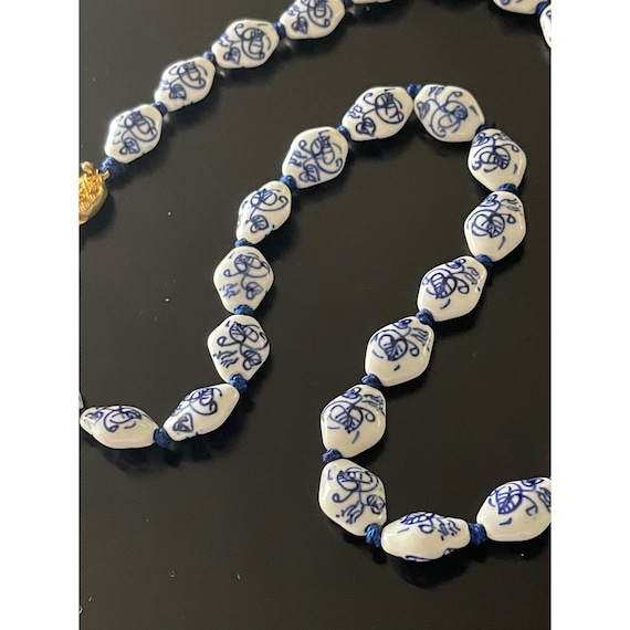 Vintage Chinese Large Porcelain Bead Necklace - image 2