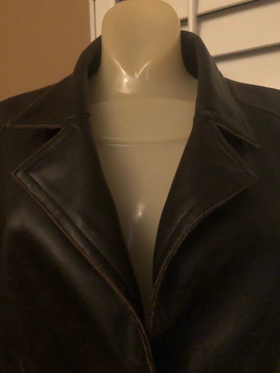 Vintage RVT Faux Brown Leather Jacket - image 9