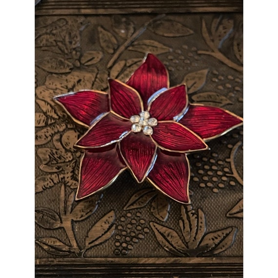 Poinsettia Premier Design Madeline Christmas Broo… - image 3