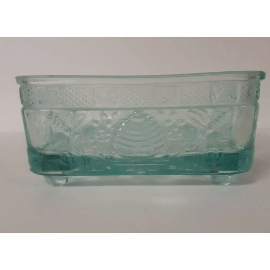 Vintage Tiara Dish With Honey Bee Design Lovely Blue Green Etsy