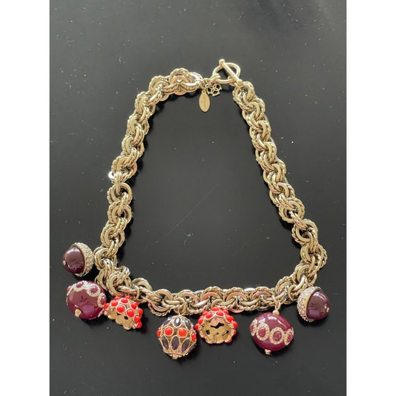 Ann Taylor Vintage Bold Pendants Autumn Toned Necklace Statement