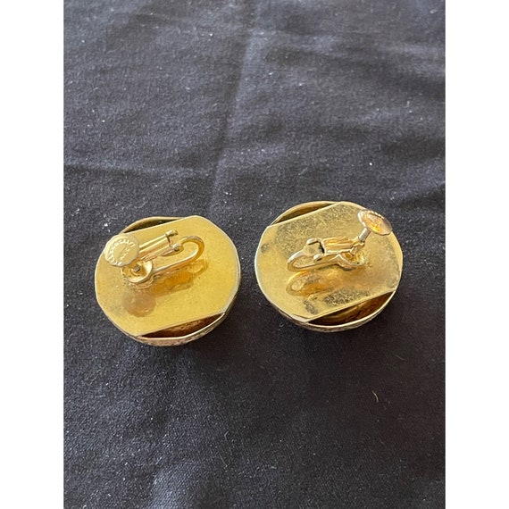 Accessocraft Brushed Gold Domed Earrings - image 3