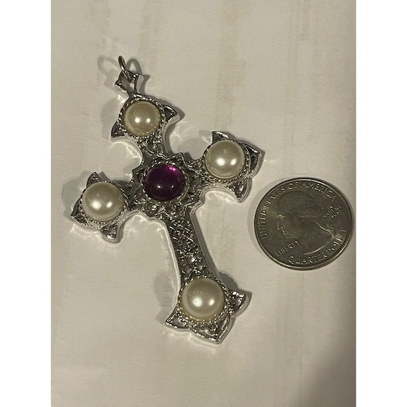 Sarah Coventry Crusader Cross Filigree Silver