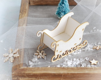 Christmas Collection 3D Santa Sleigh – Decorative laser cut chipboard