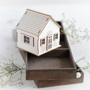 Casa 3D 01 – Tablero aglomerado decorativo cortado con láser