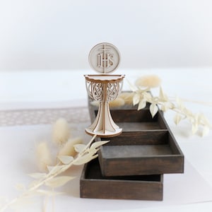 Calice de la première communion 3D 02 - Panneau de particules décoratif découpé au laser