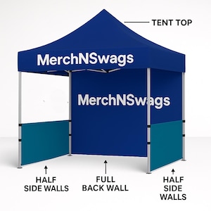 CUSTOM CANOPY 10x10&#39; TENT | Business Advertising Tent | Event Tent | Pop Up Tent Personalized Customizable Heavy Duty for Events