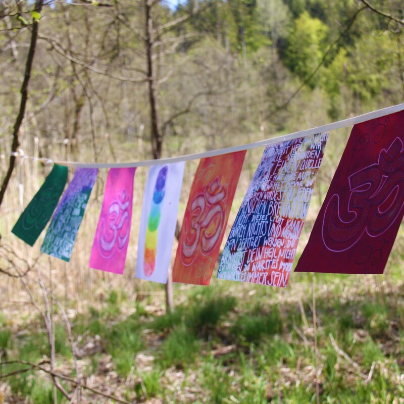 Fire Colors and Turquoise Orange - Carrying Their Prayers Garden Flag 36''x60'' (Two Sides Printing)