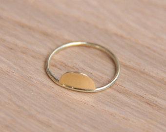 Rising Sun ring small //solid 14K gold ring. engagement ring. circle ring 585 gold. Sterling silver ring. dainty stacking ring. solid gold