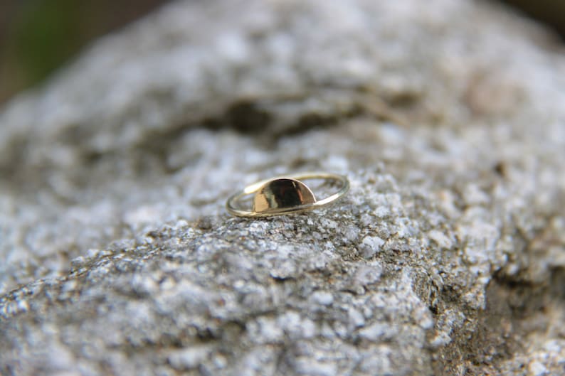 Rising Sun ring small //solid 14K gold ring. engagement ring. circle ring 585 gold. Sterling silver ring. dainty stacking ring. solid gold image 2