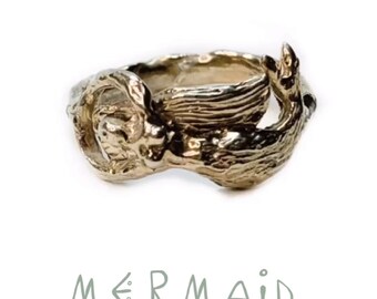 MERMAID RING // silver nautical Ring Mermaid tail ring shell ring ocean jewelry mermaid fantasy ring aquatic jewelry silver beach style