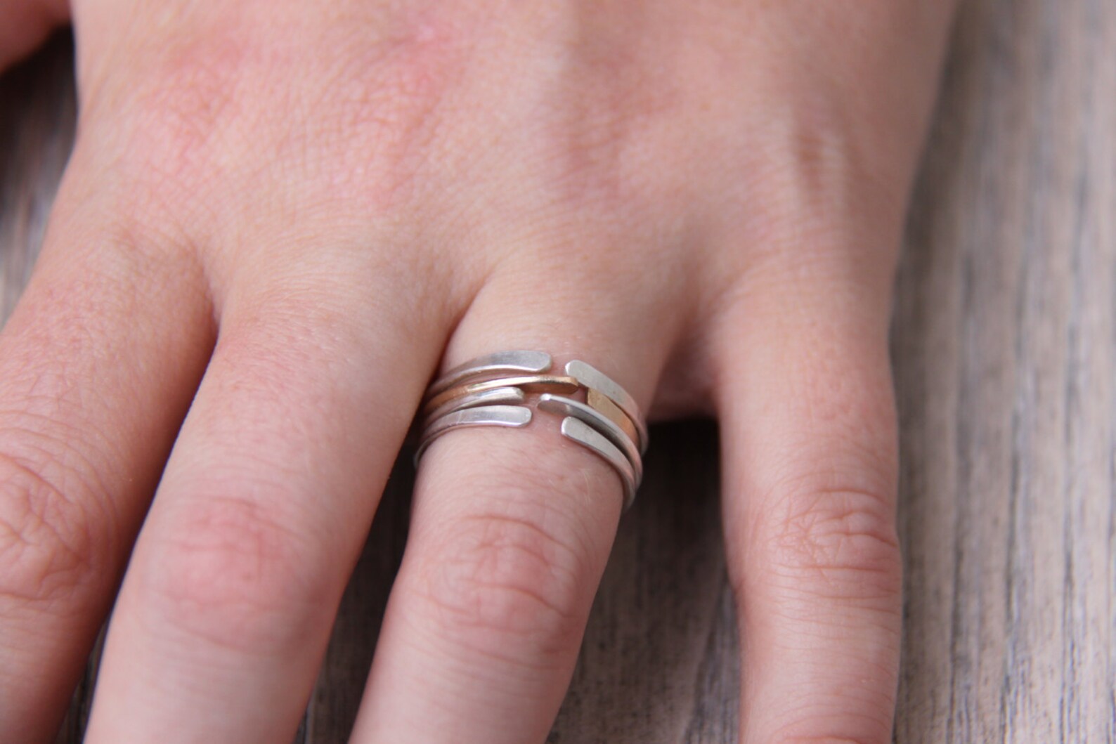 Stacking Ring Set Mix and Match Rings Mixed Metal Rings Etsy