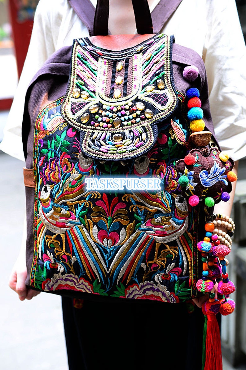 Embroidered Tribal Backpack