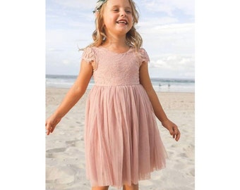 Meilani Flower Girl Lace Dress, Birthday Dress made for girls, toddlers, infants, Christening Dress