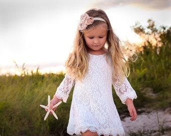 white toddler dress