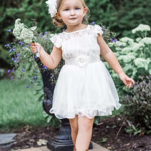 lace and chiffon flower girl dress