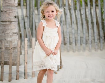 The Grace - Ivory, chiffon, lace, Flower Girl Dress, girls toddler dress, ages 1T, 2T,3T,4T, 5T, 6, 7, 8, 9/10, 11/12