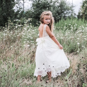 Ava Lace Flower Girl Dress Ivory Flower Girl Dress Girls Lace Dress ...