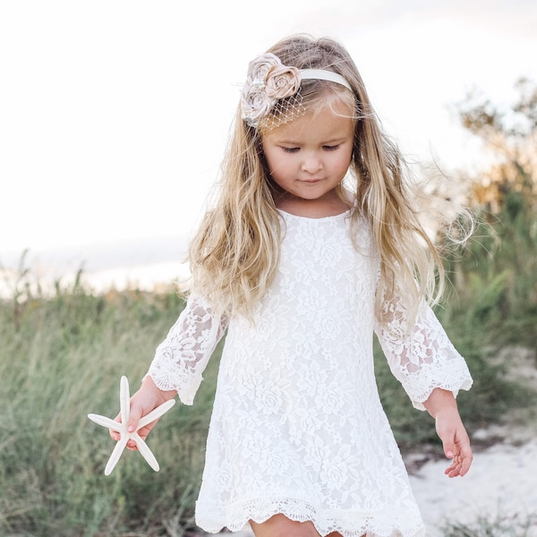 Chloe flower girl dress ivory flower girl dress girls lace dress lace dress toddler lace dress boho flower girl dress flower girl dress lace