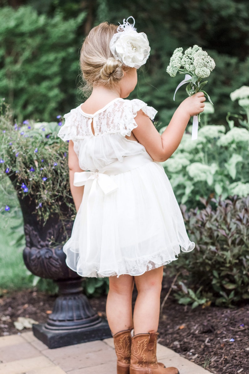 The Original Charlotte Flower Girl Dress Ivory Lace Toddler Etsy