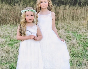 Álora-Encaje Flor Niña Vestido marfil flor niña vestido niña encaje vestido encaje niño encaje vestido boho flor niña vestido flor niña vestido flor vestido niña