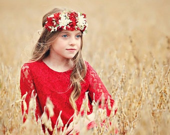 The Chloe - Holiday Red Lace Dress, Flower Girl Lace Dress, for girls, toddlers ages 1T, 2T,3T,4T,5T,6, 7, 8, 9/10