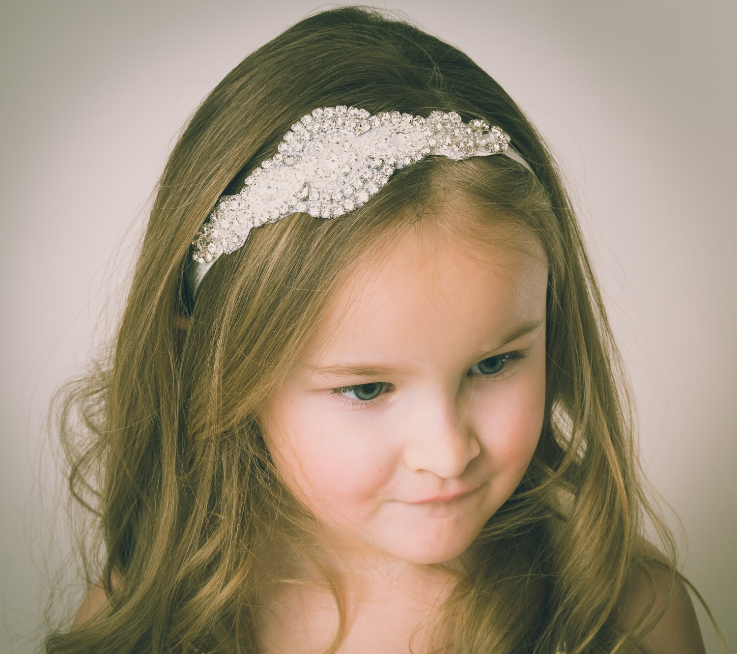 Flower Girl Headband Rhinestone Headband Bridal Headband Etsy