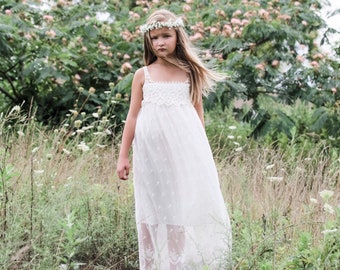 Willow Lace Flower Girl Dress white flower girl dress girls lace dress lace  toddler lace dress boho flower girl dress flower girl dress