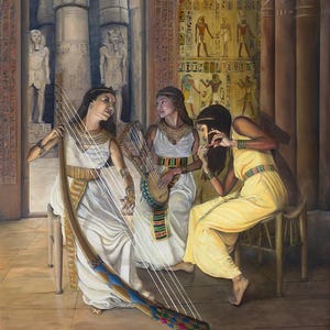 Egyptian musicians - Archival Giclee 24&quot;x20&quot; Fine Art paper, Signed Print