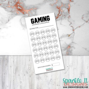 Gaming Savings Challenge - A6 Printable PDF Downloadable - Minimal Design - Budget, Sinking Funds, Savings,