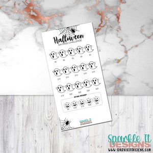 HALLOWEEN Savings Challenge - A6 Printable PDF Downloadable - Minimal Design - Budget, Sinking Funds, Savings,