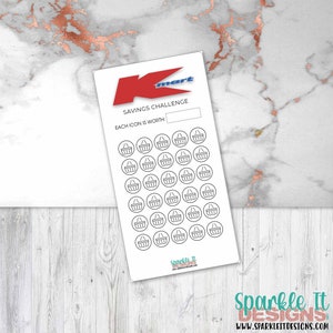 KMART Savings Challenge - A6 Printable PDF Downloadable - Minimal Design - Budget, Sinking Funds, Savings,