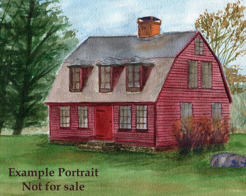 Custom Watercolor House Portrait Painting Architectural Etsy