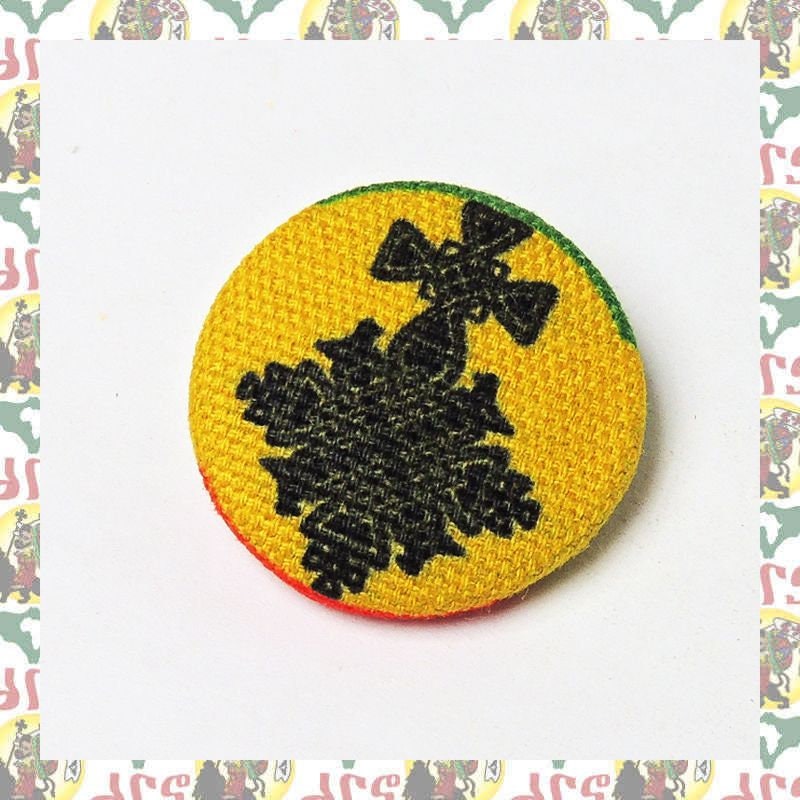 Covered Button [drs] 25mm (rasta Reggae Ethiopia Africa Lion of Judah ...