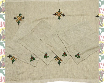 Ethiopian Hand Woven Hand Embroidery table cloth  (roots reggae dub rastafari africa ethiopia jamaica haile selassie i)