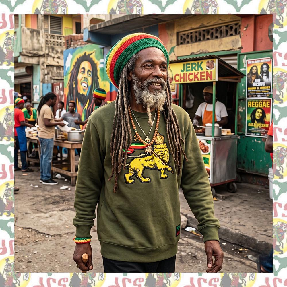 Lion of Judah [drs] Sweatshirts 8.4oz Set-in Sleeves (Reggae Roots Dub Ethiopia Rastafari Africa Jamaica drs)
