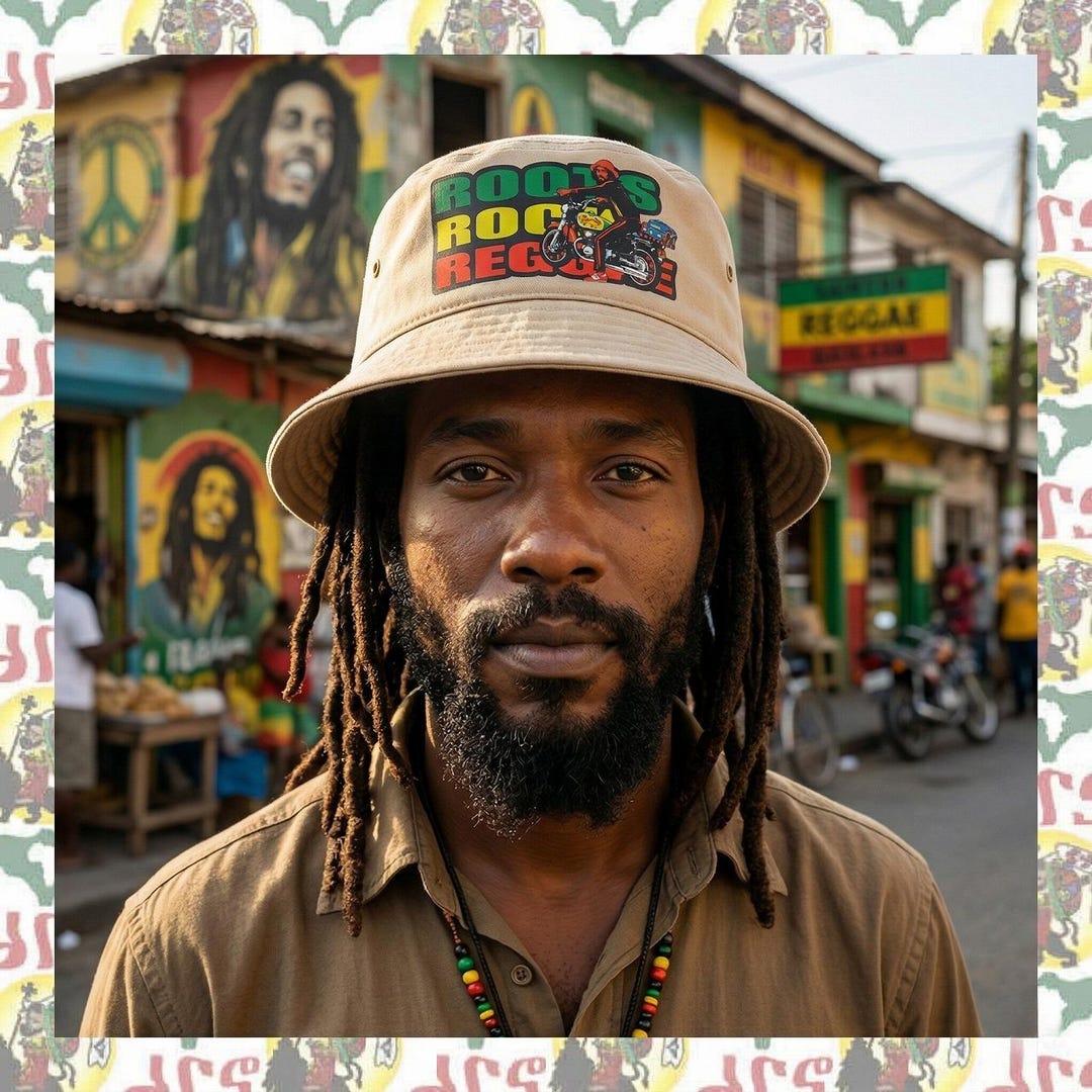 ROOTS ROCK REGGAE [drs] Bucket Hat (rasta Reggae Ethiopia Dub Handmade ...