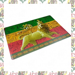 Addis Ababa Lion [drs]Metal Plate Plaque Haile Selassie I Menen Asfaw Reggae Rasatafari Lion of Judah Wall Decor