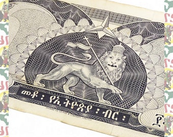 エチオピア　紙幣　1945年発行　ハイレセラシエ皇帝　ライオン　レゲエ　ラスタ エチオピア 紙幣 1945年発行 ハイレセラシエ皇帝 ライオン