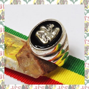 Lion of Judah Vintage Ring JP12 / US6 (Ethiopia Reggae Roots Dub Rastafari Africa Jamaica antique 70s)