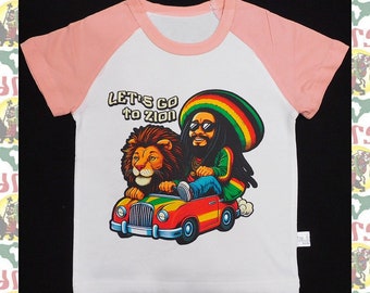 Kids T-shirts drs  a39/ Children's Tee Lion of Judah Reggae Jah Rastafari Ethiopia Jamaica