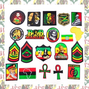 20pcs / Embroidery Iron Patch / No3 (Rasta Reggae Ethiopia Africa Lion of Judah Haile Selassie i Jamaica Dub)