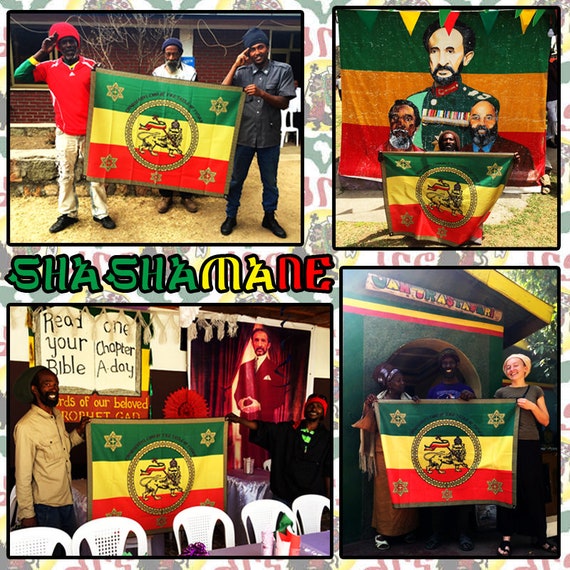セラシエ織物タペストリーSelassie 大判　Raggaeレゲエハイレセラシエ Haile Selassie I[drs] Tapestry (extra-large Flag) (lion of