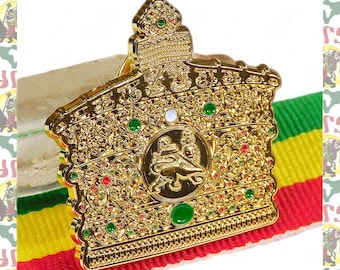 Haile Selassie Coronation Crown Pin Badge [drs] 2D/3D (rasta  display picture 2