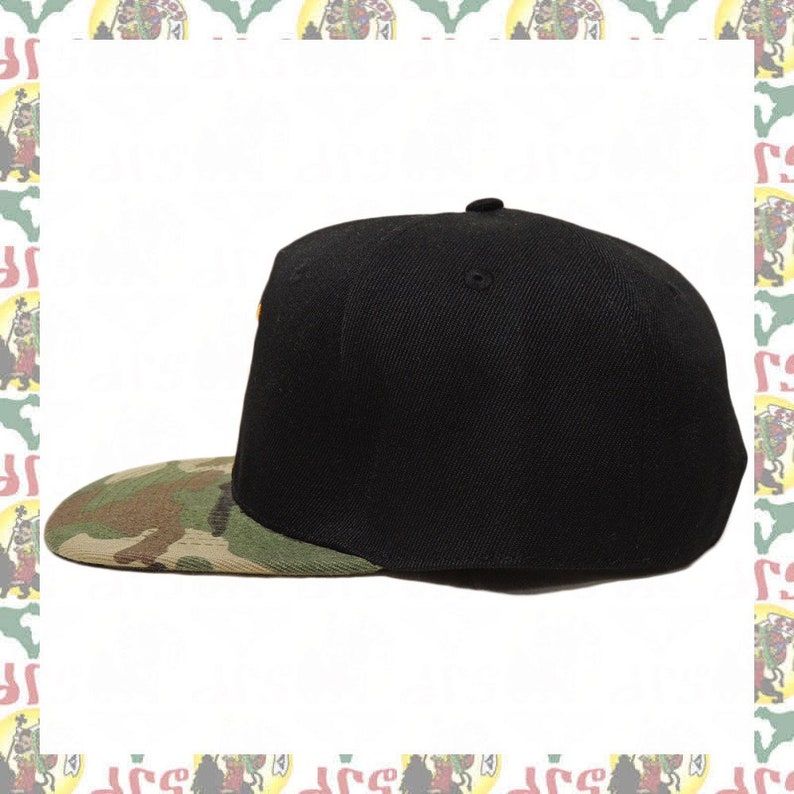 Embroidered Snapback Cap roots reggae rastafari africa soundsystem IHS Haile Selassie I drs