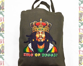 drs original tote bag a193 (Lion of Judah Roots Dub Reggae Jamaica Africa Ethiopia )