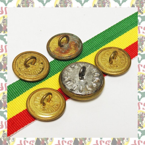 Haile Selassie I Crown Monogram /solomon Seal Button