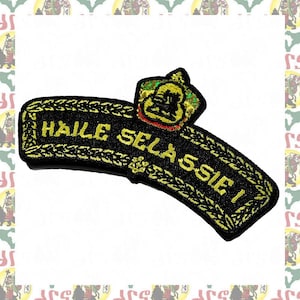 Parche de hierro bordado (Haile Selassie I Rasta Reggae Etiopía África León de Judá Jamaica Dub)